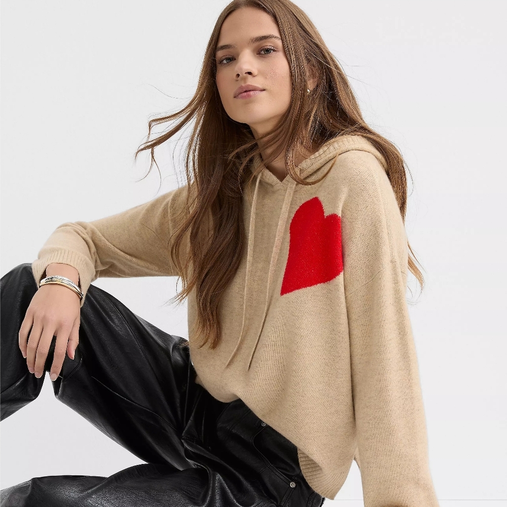 LOFT Heart Hoodie Sweater